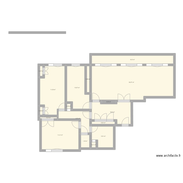 Lasalle. Plan de 17 pièces et 110 m2