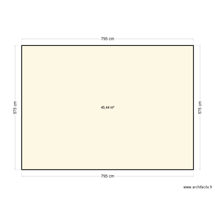 hangar sol. Plan de 1 pièce et 45 m2