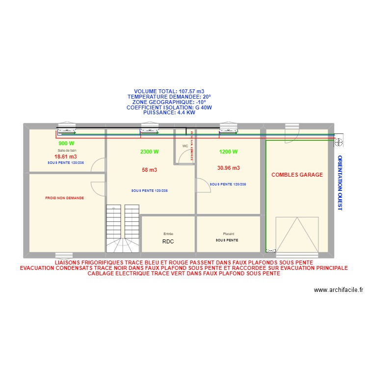 JEANGIN. Plan de 8 pièces et 113 m2