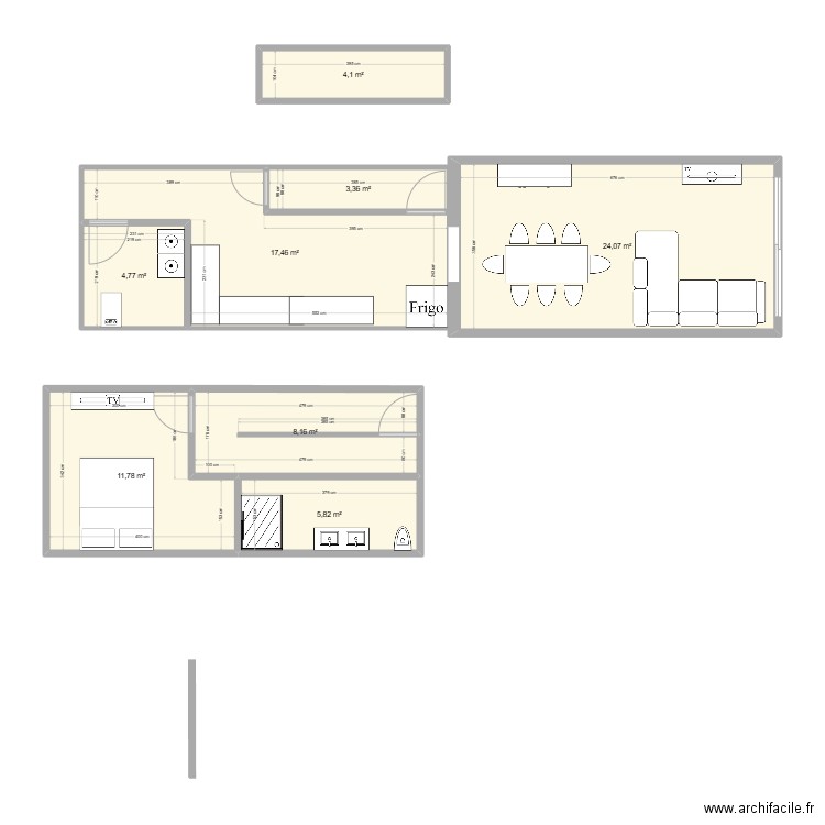 val aulnois 2 ok. Plan de 9 pièces et 81 m2