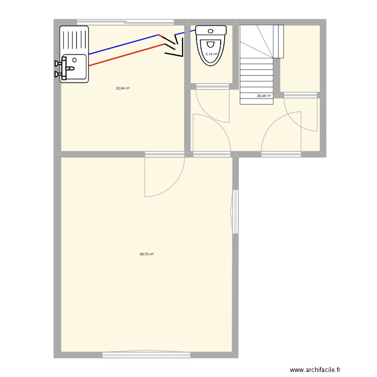 RC huldenberg apa. Plan de 4 pièces et 132 m2