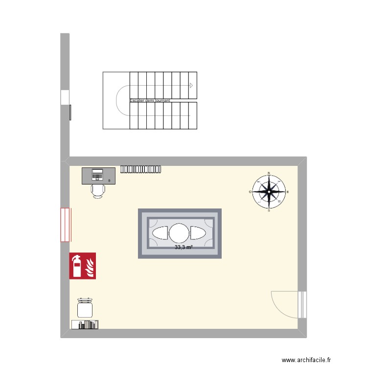 TEST. Plan de 1 pièce et 33 m2