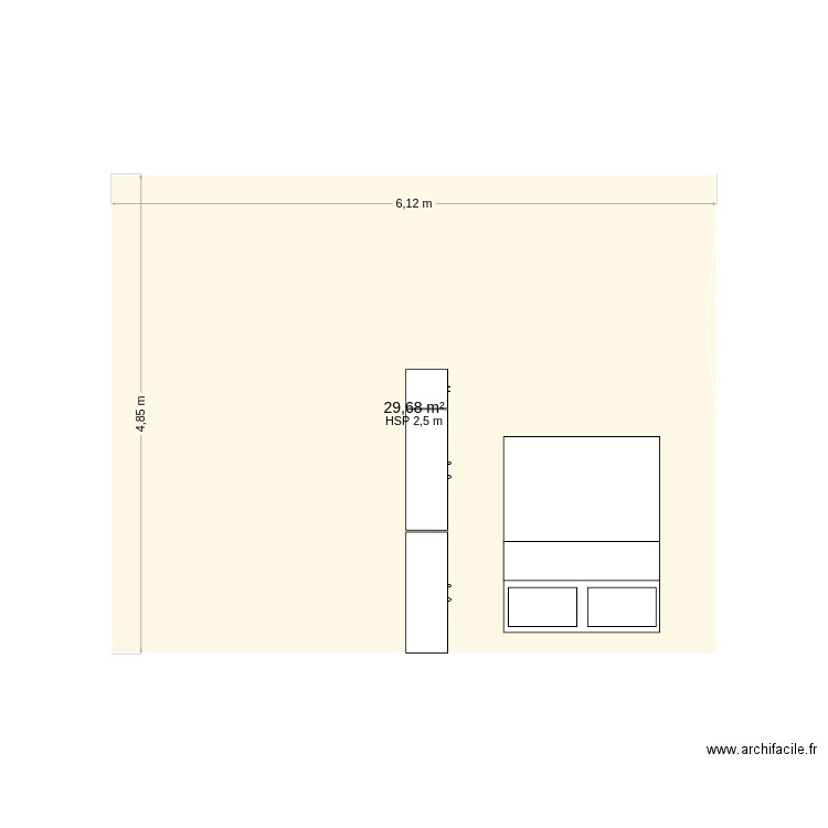 home. Plan de 1 pièce et 30 m2