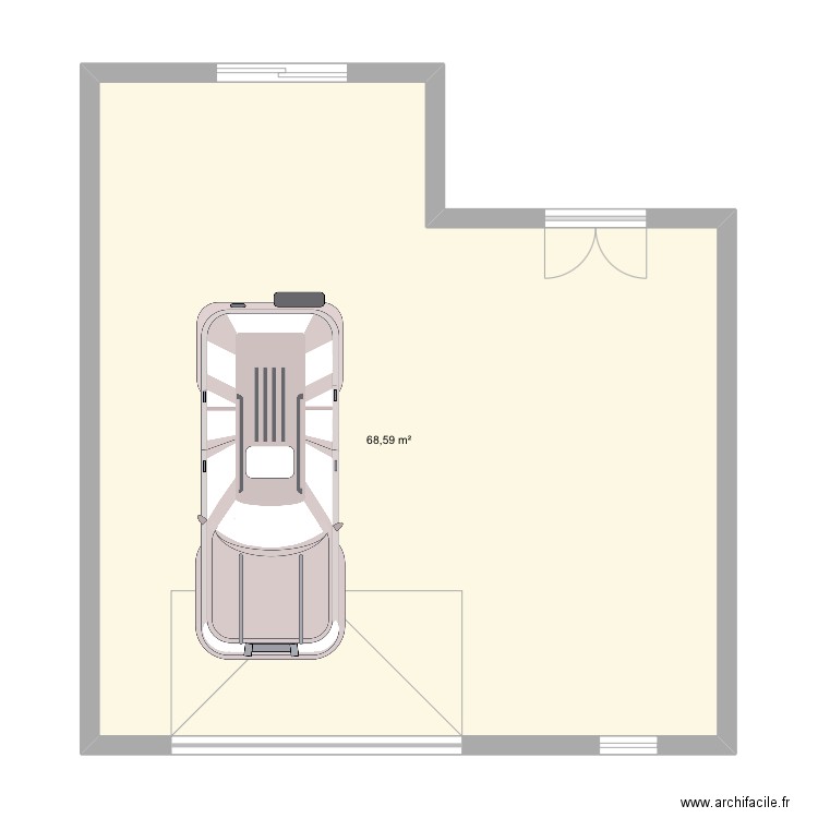 Garage. Plan de 1 pièce et 69 m2