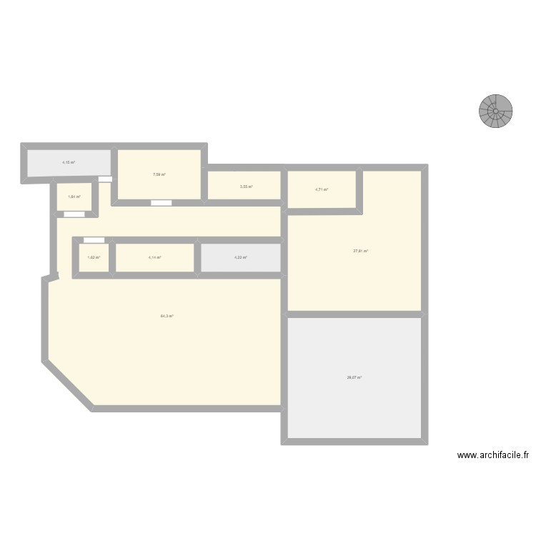 école Fashiopn. Plan de 11 pièces et 153 m2