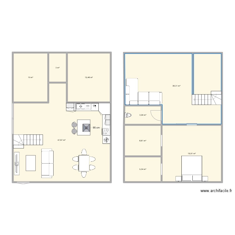 csi. Plan de 9 pièces et 145 m2