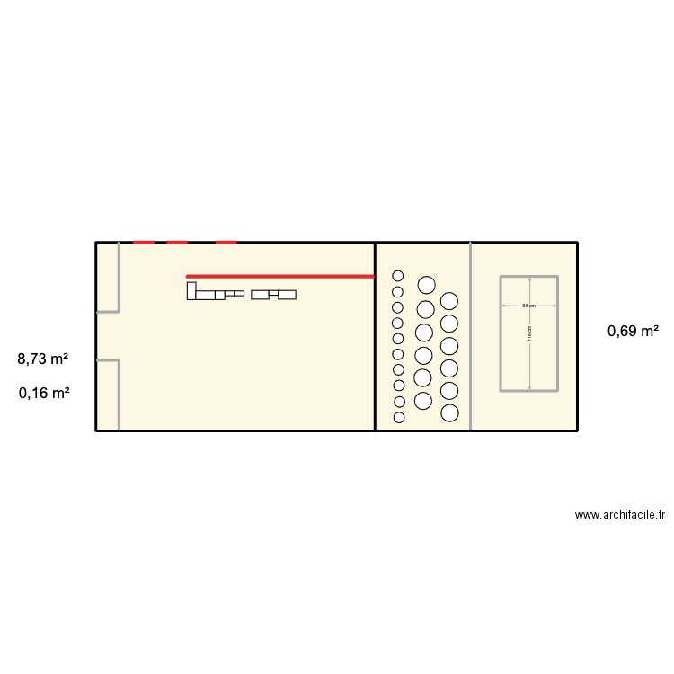 plan. Plan de 3 pièces et 10 m2