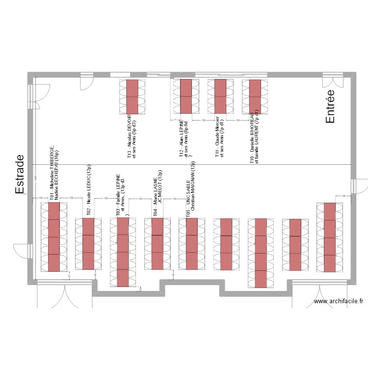 Plan de table 07. Plan de 1 pièce et 315 m2