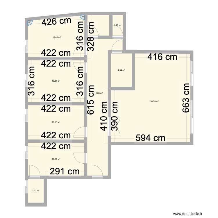 Maréchal Joffre. Plan de 9 pièces et 109 m2