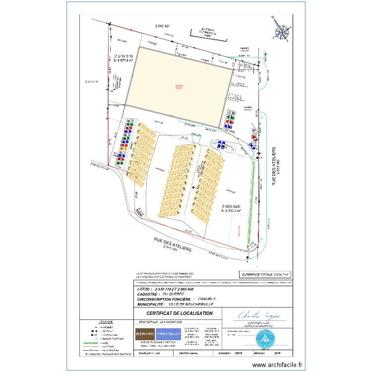 Plan d'occupation Boucherville Varenne. Plan de 1 pièce et 1967 m2