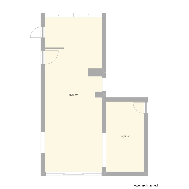 plan 1. Plan de 2 pièces et 50 m2