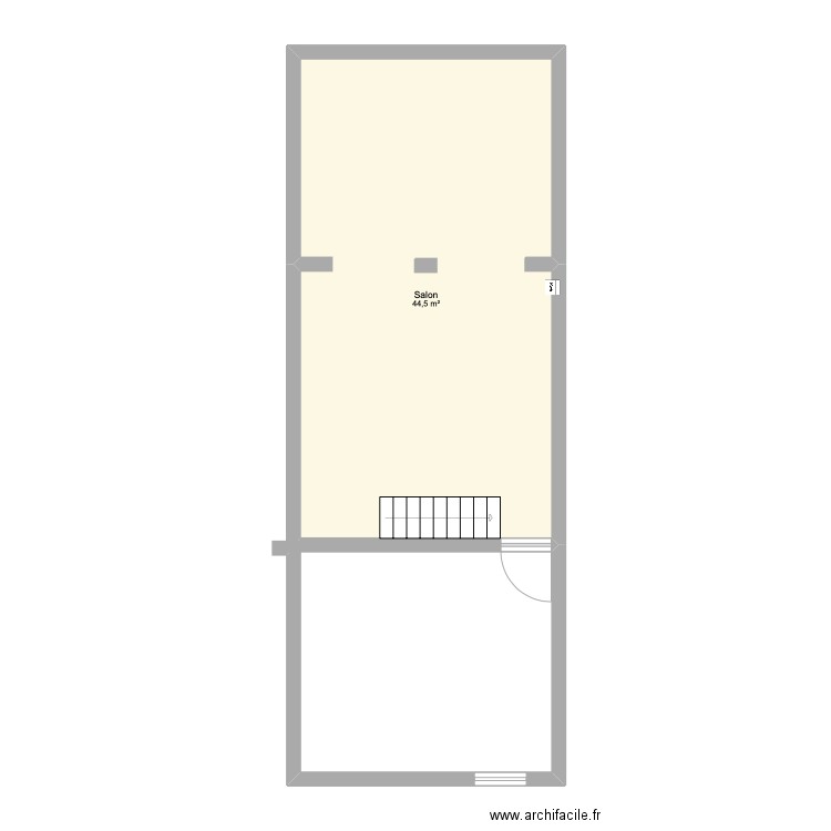 Plan Ségalier R-1reno. Plan de 1 pièce et 45 m2