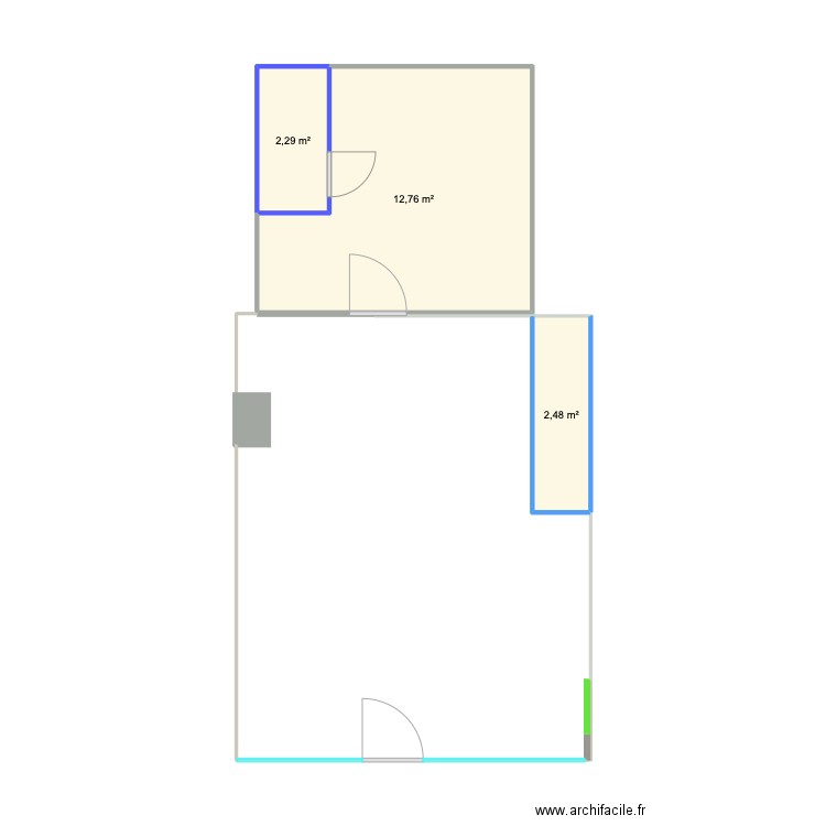 PSI ST TROPEZ. Plan de 3 pièces et 18 m2