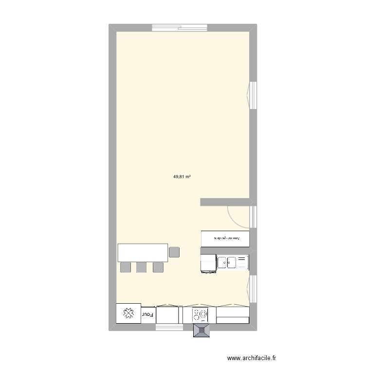 Maison de rêve . Plan de 1 pièce et 50 m2