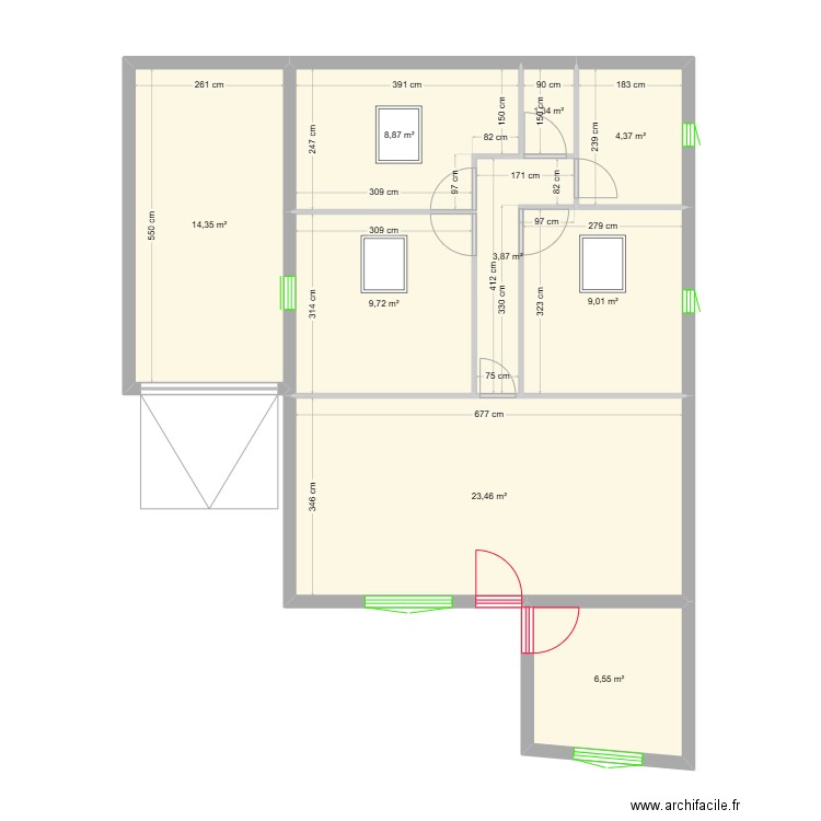 DP JIMENEZ. Plan de 9 pièces et 82 m2