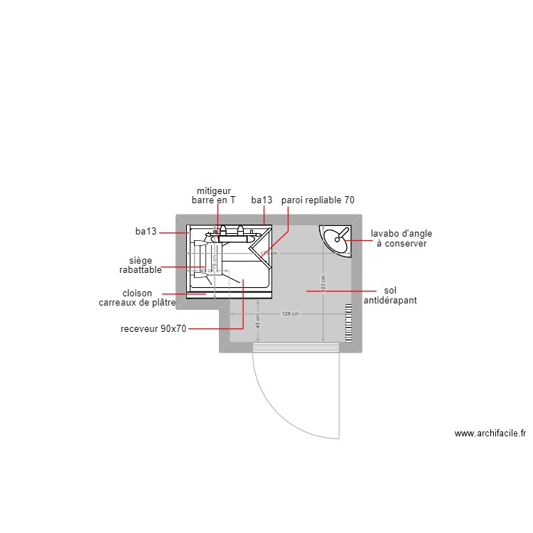 UZAN 2. Plan de 1 pièce et 2 m2