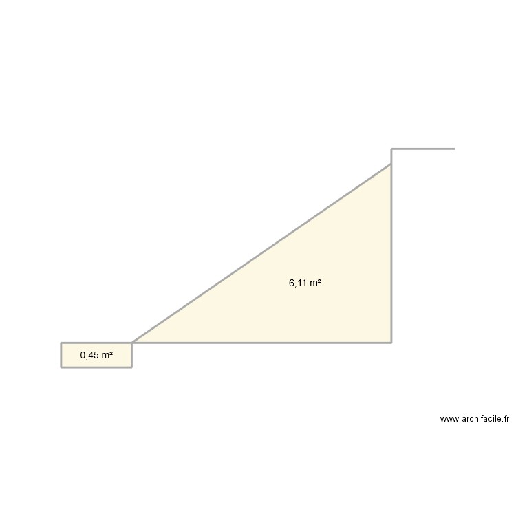 cote exate. Plan de 2 pièces et 7 m2