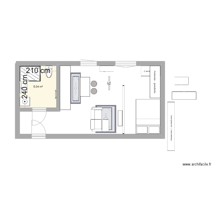 Cabane Corbières. Plan de 1 pièce et 5 m2