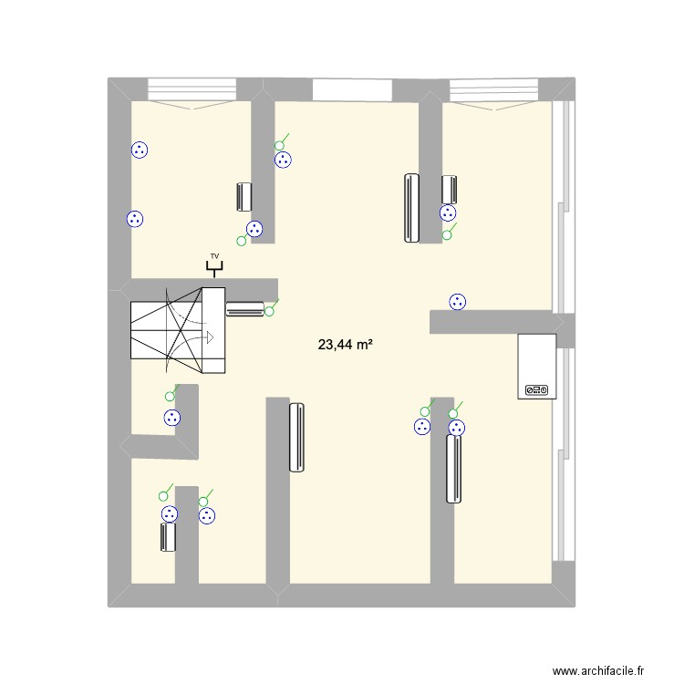 MAISON ALGERIE. Plan de 1 pièce et 23 m2