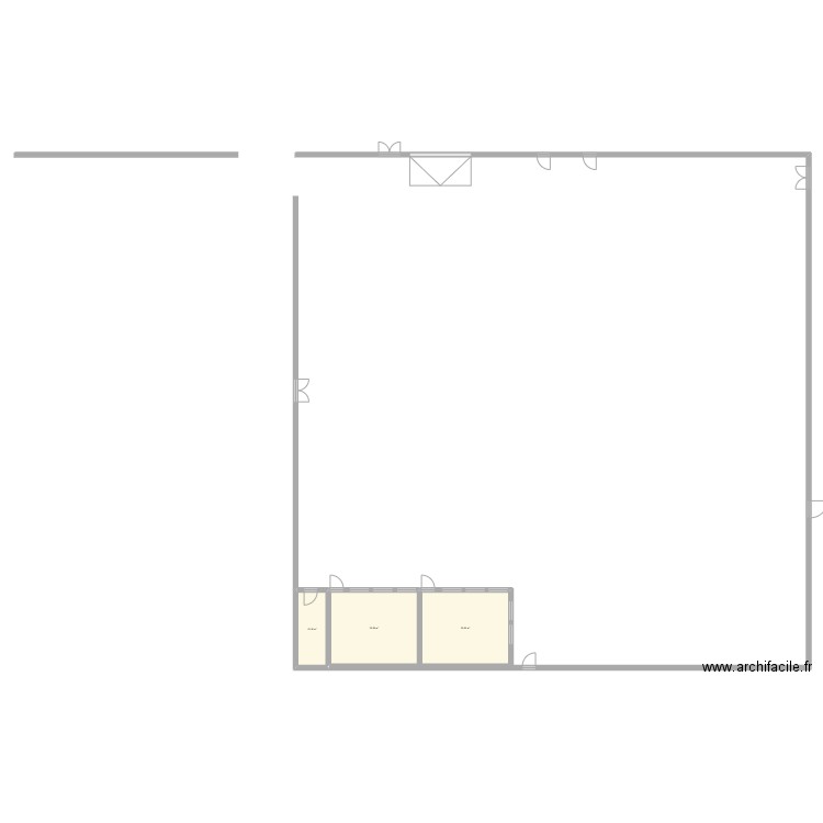 Atelier(Test). Plan de 3 pièces et 70 m2