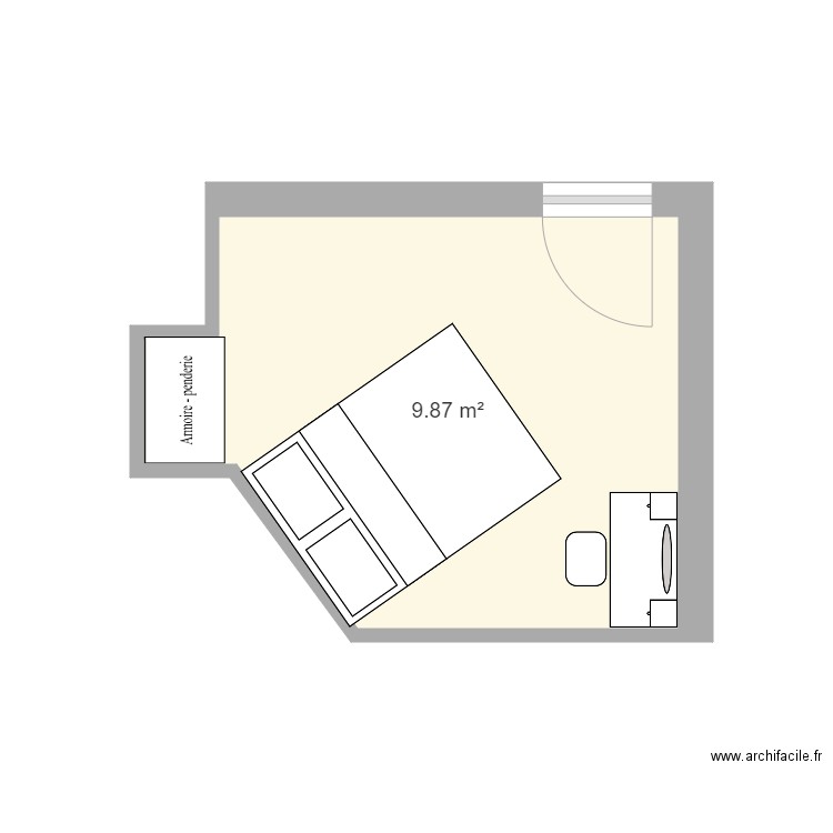 plan chambre idée maman . Plan de 1 pièce et 10 m2