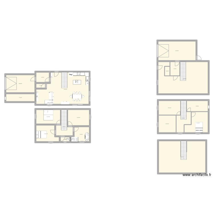 essai. Plan de 21 pièces et 327 m2