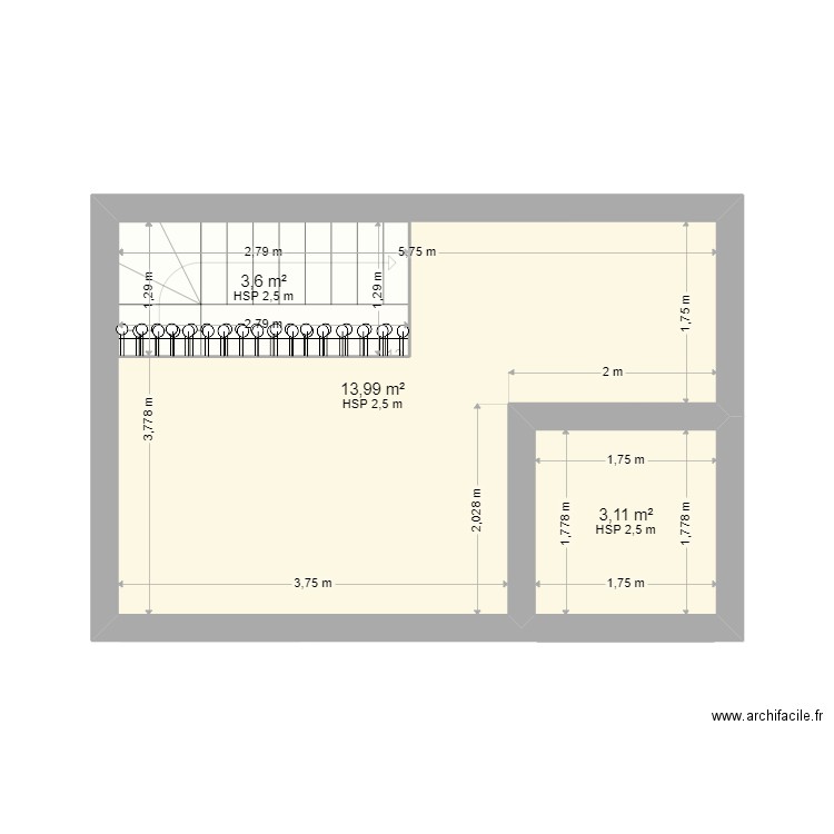 vraie maison. Plan de 6 pièces et 44 m2