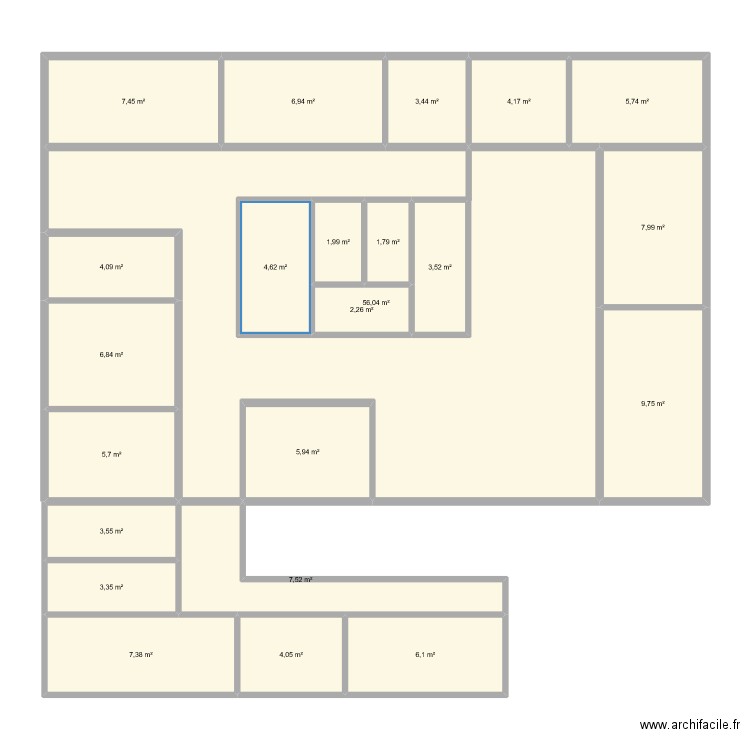 2024-2025 TPVC, cuisine centrale. Plan de 23 pièces et 187 m2