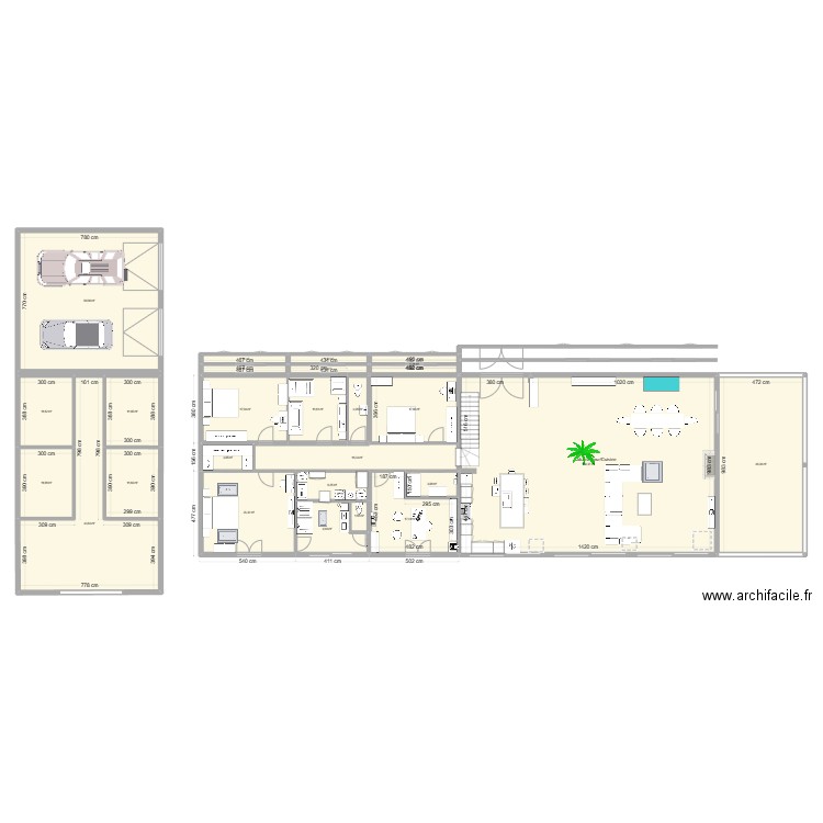 Villa Tarzan 25. Plan de 30 pièces et 804 m2