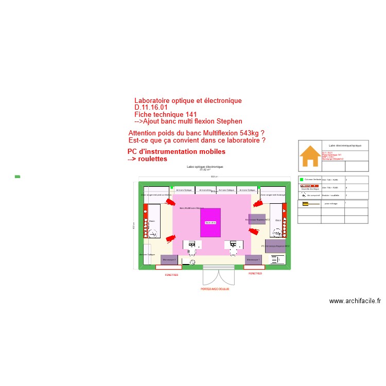 Fiche141-labo électronique optique V4. Plan de 1 pièce et 37 m2