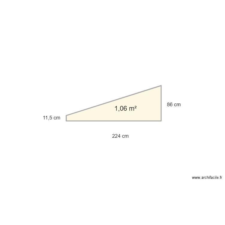 petit coté. Plan de 1 pièce et 1 m2