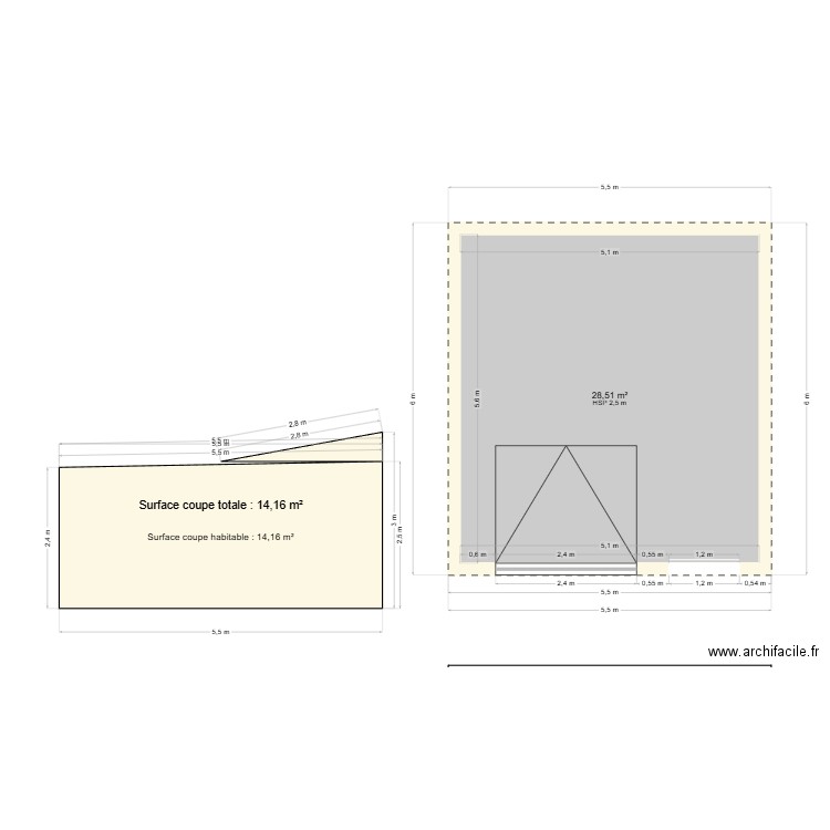 essai. Plan de 1 pièce et 29 m2