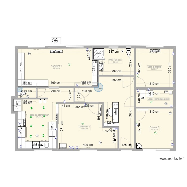 CABINET DR THOMAS V5. Plan de 8 pièces et 100 m2