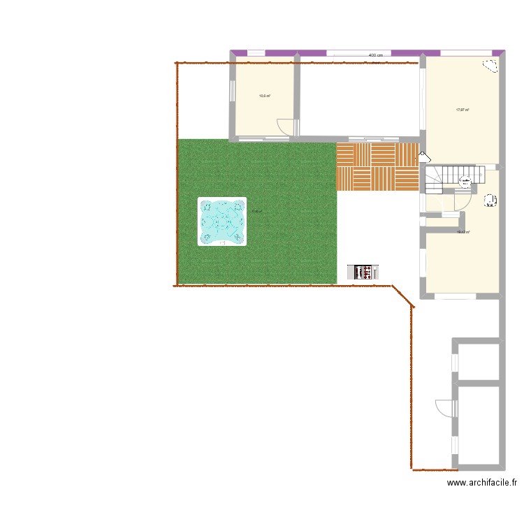 Maison actuelle. Plan de 3 pièces et 48 m2