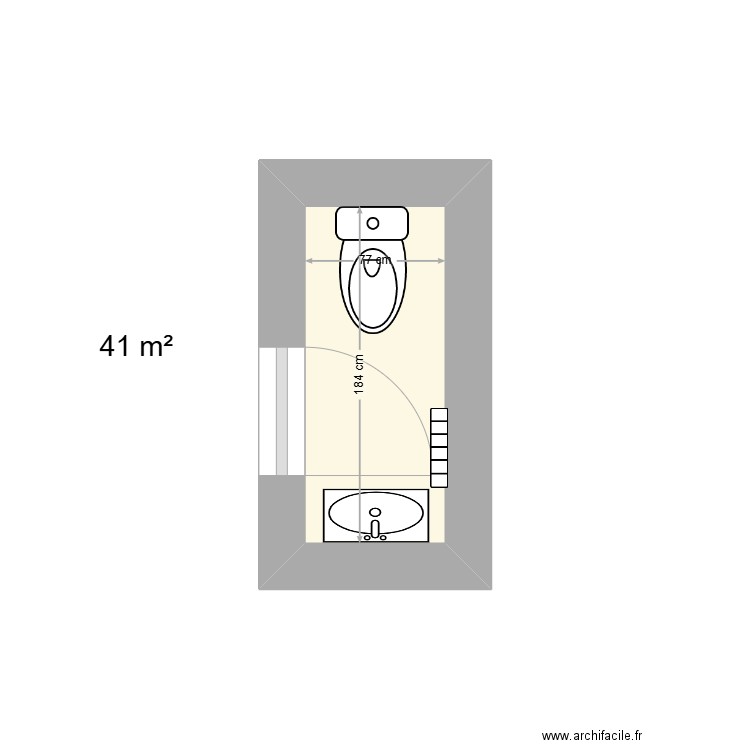 JOHANN WC ACTUEL. Plan de 1 pièce et 1 m2