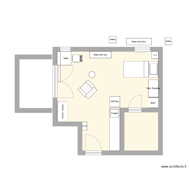 Sylvie 2. Plan de 2 pièces et 31 m2