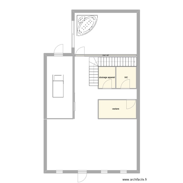 spa du rhone rdc. Plan de 4 pièces et 12 m2