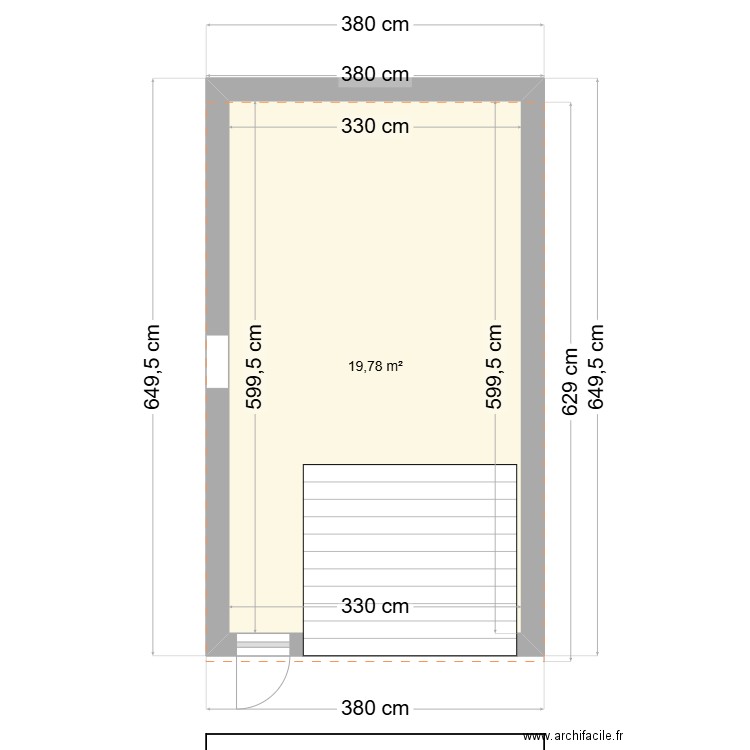 garage . Plan de 1 pièce et 20 m2