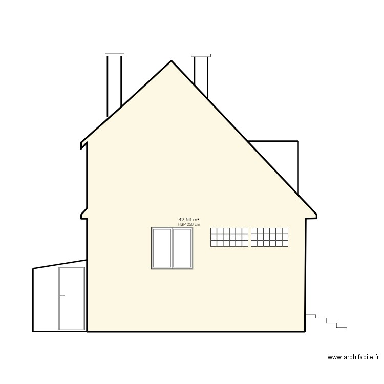 PIGNON GAUCHE 2. Plan de 2 pièces et 46 m2