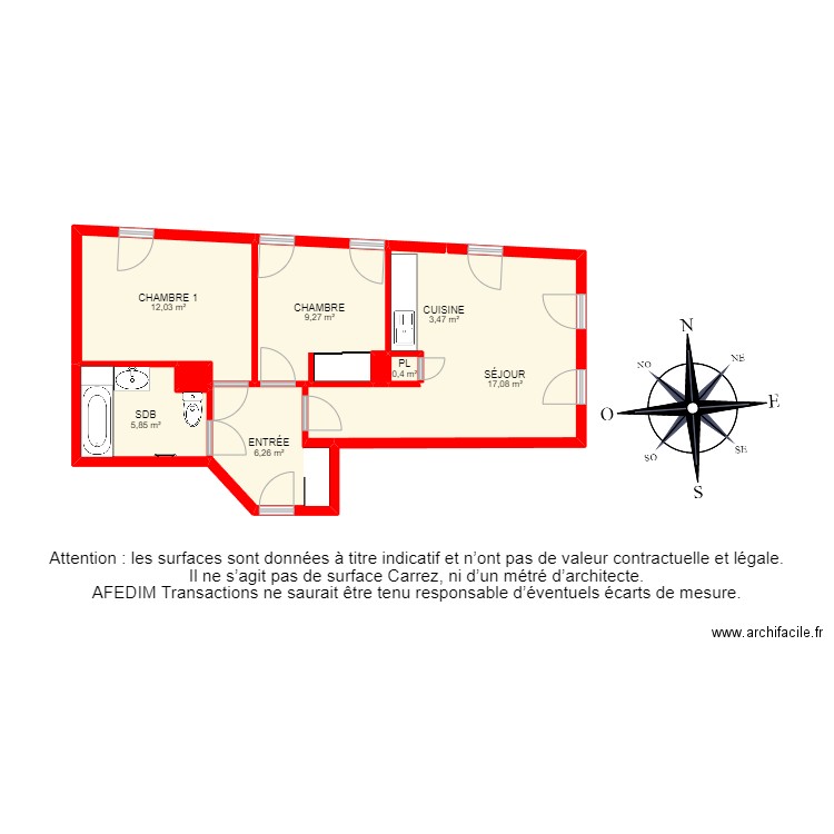 BI22820. Plan de 10 pièces et 70 m2