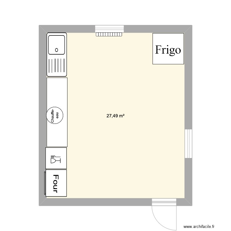 CUISINE . Plan de 1 pièce et 27 m2