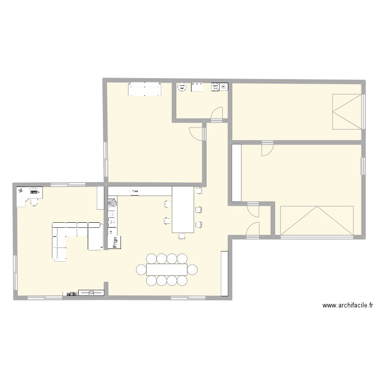 premier. Plan de 3 pièces et 252 m2