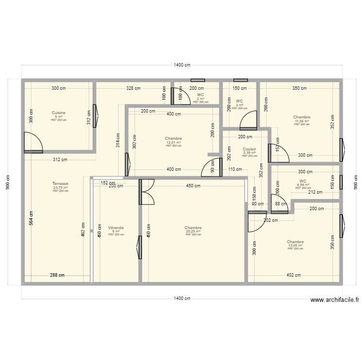 casa guapa. Plan de 11 pièces et 114 m2