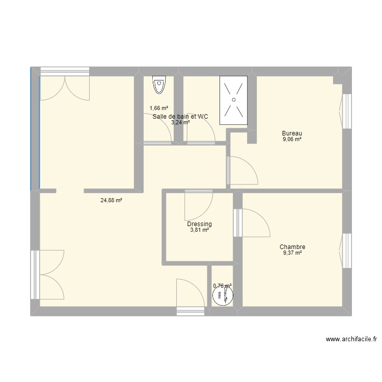 appart manosque. Plan de 7 pièces et 53 m2