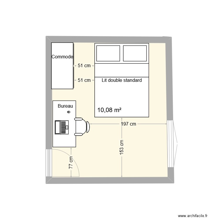 ORIAN. Plan de 1 pièce et 10 m2