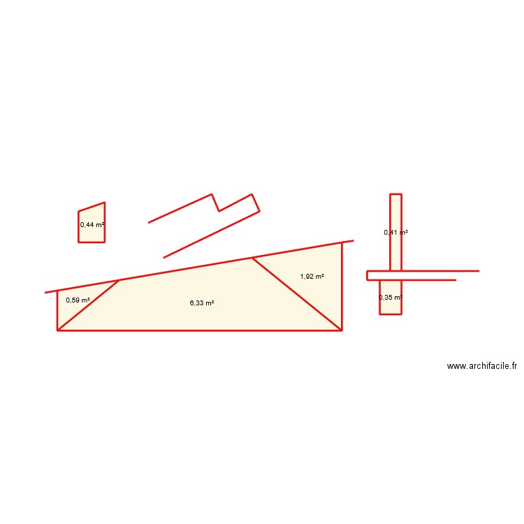 cp v mur. Plan de 6 pièces et 10 m2