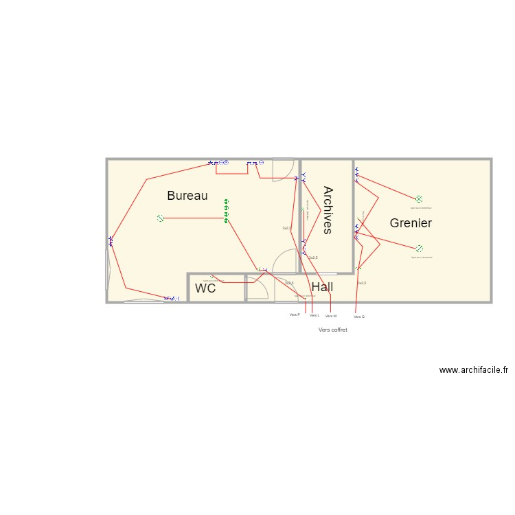 Nouveau Hangar bureau  et greniers. Plan de 4 pièces et 95 m2