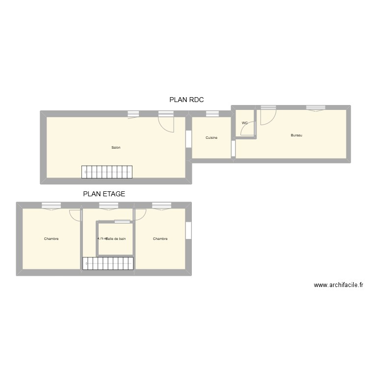 51587. Plan de 8 pièces et 67 m2