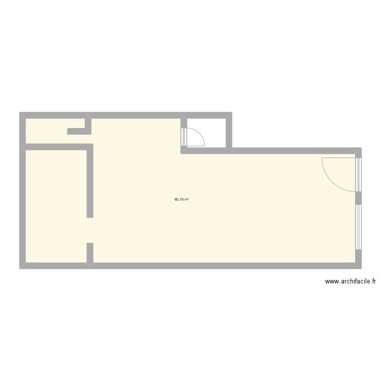 BOUD OR. Plan de 1 pièce et 80 m2