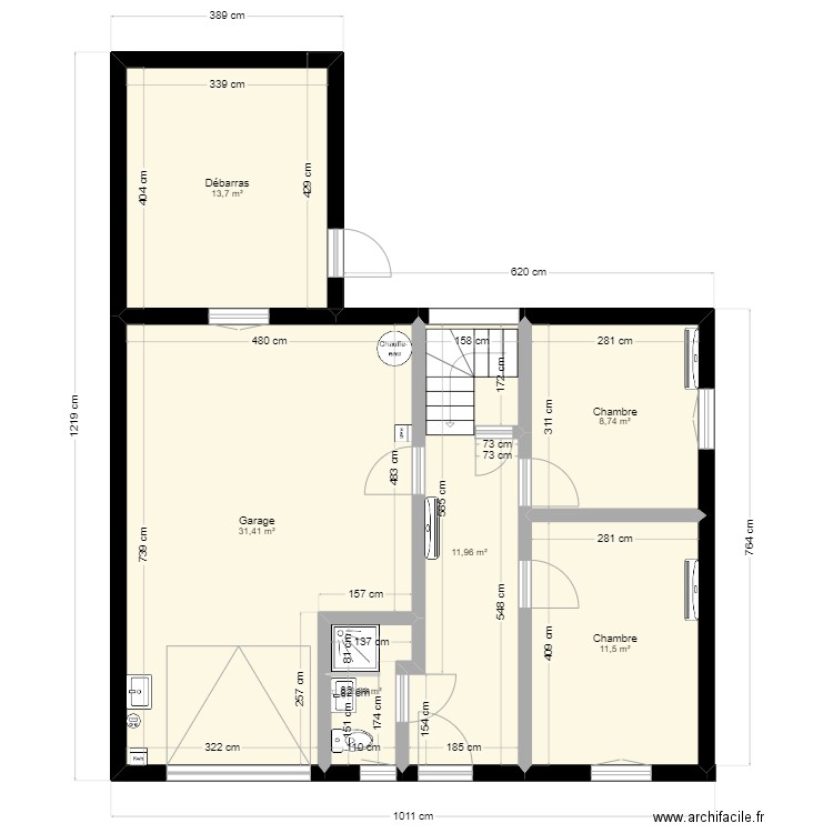 MAISON LE PONTET. Plan de 6 pièces et 80 m2